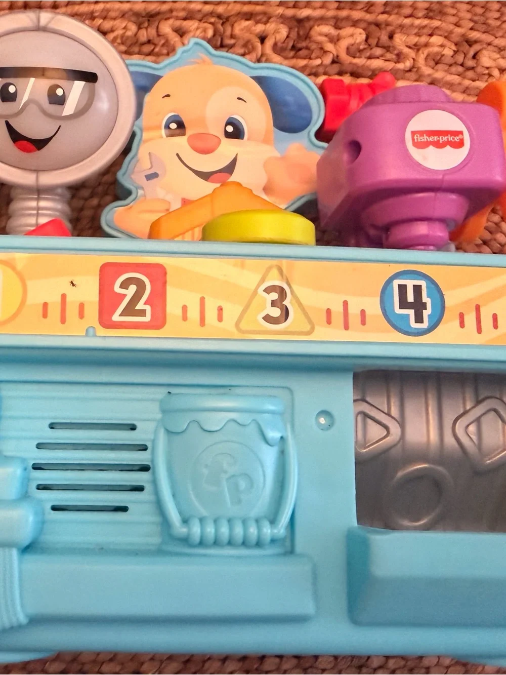 Fisher-Price Light Blue Learning Activity Panel with Colorful Buttons